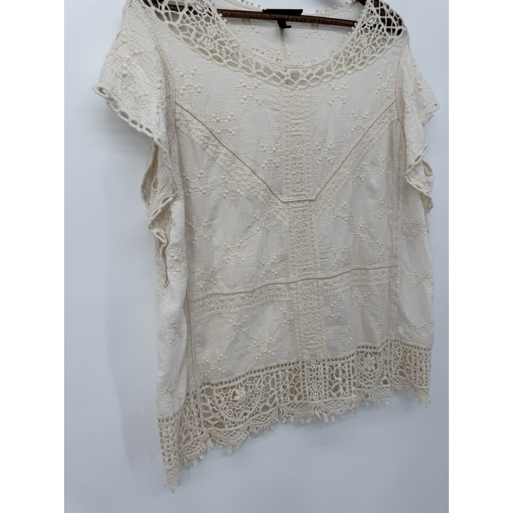 Lane Bryant Crochet Lace Top 14 Boho Cottagecore Romantic Festival Spring - Picture 3 of 9